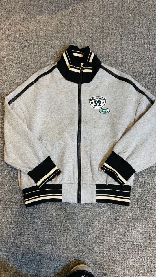 拼接撞色立领拉链卫衣外套女宽松休闲慵懒风设计感上衣秋冬