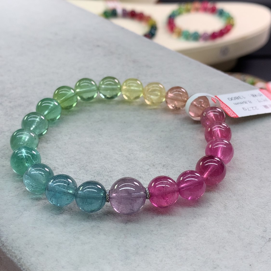 【闪购商品】碧玺手链未镶嵌碧玺渐变色荧光单圈8.8