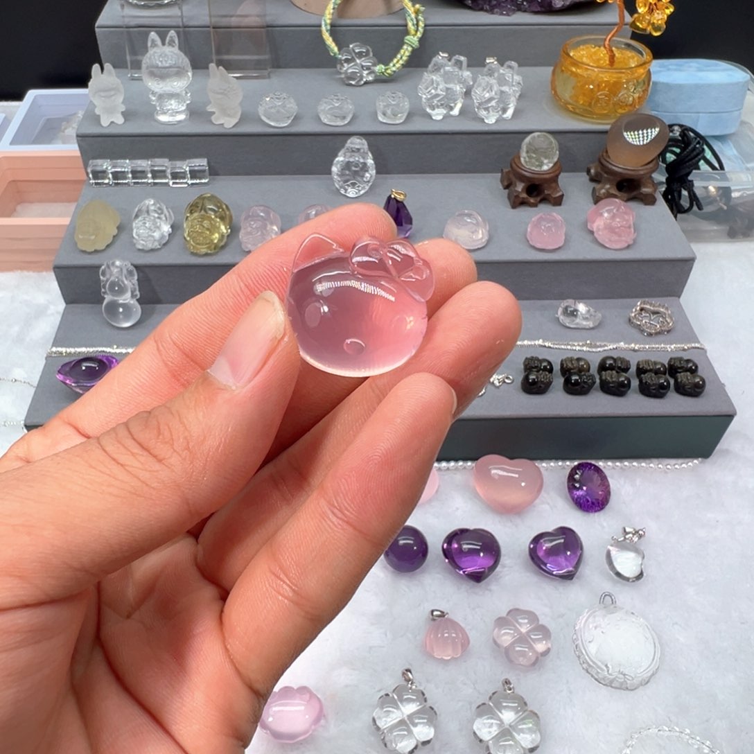 水晶眼镜未镶嵌李*儿粉水晶kt