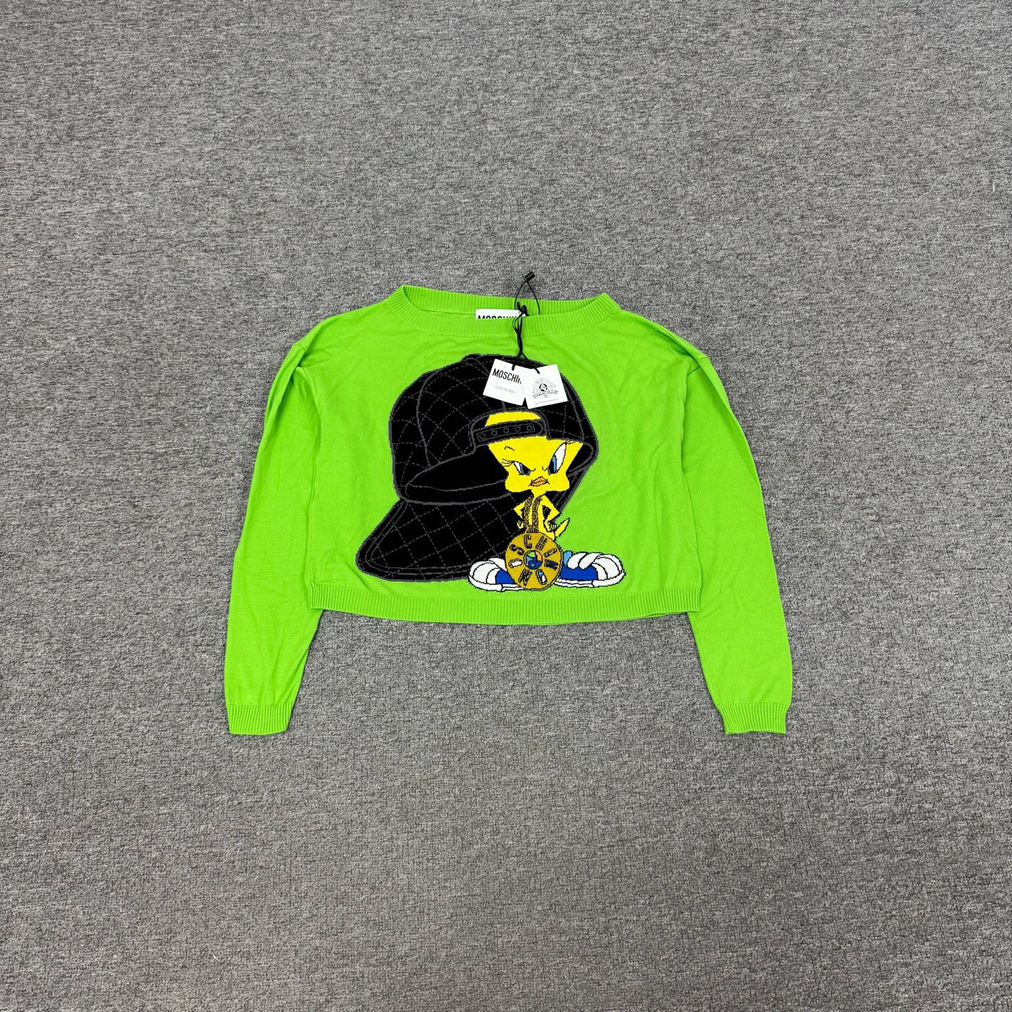 99新 AMIPARIS moschino 短款毛衣 绿色