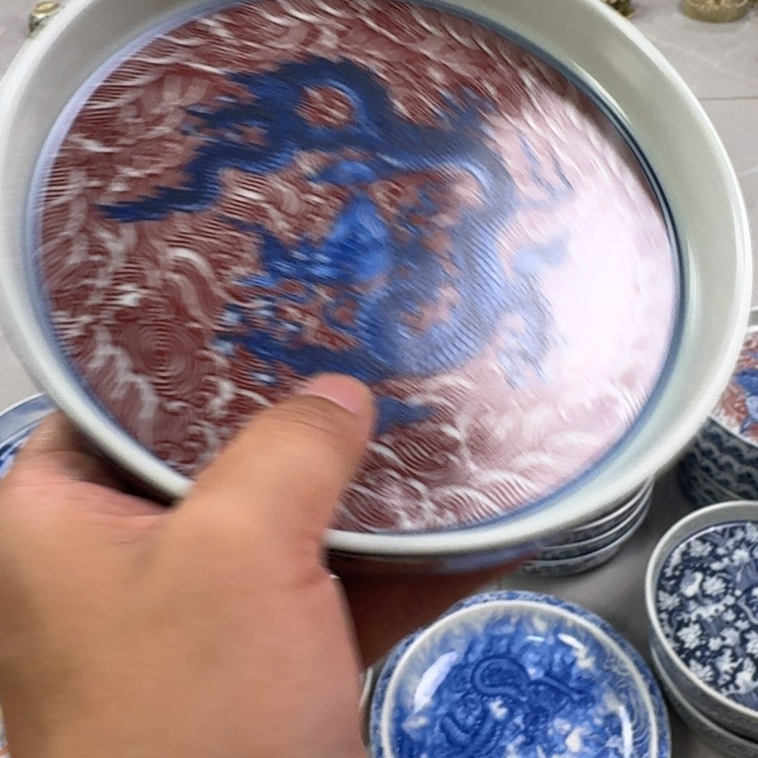 杯釉里红海水龙大壶承