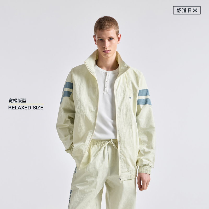 BODYDREAM皱感尼龙立领夹克sporty休闲拼接撞色外套 2026运动套装