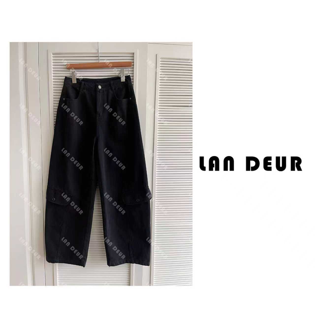 【旧街区】水洗做旧轻工装裤显瘦百搭高腰宽松阔腿美式休闲裤子女