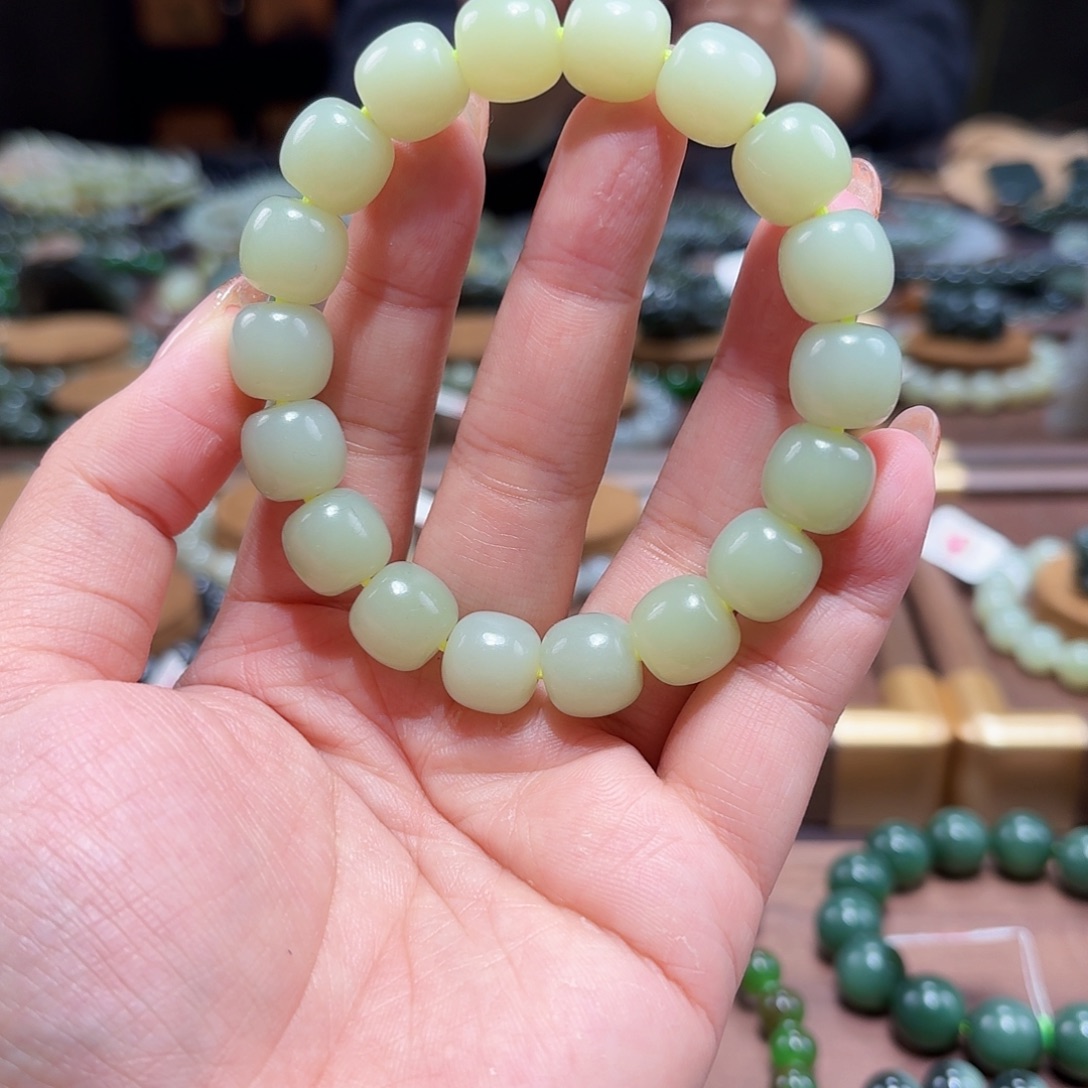 和田玉未镶嵌手链若羌黄口12 