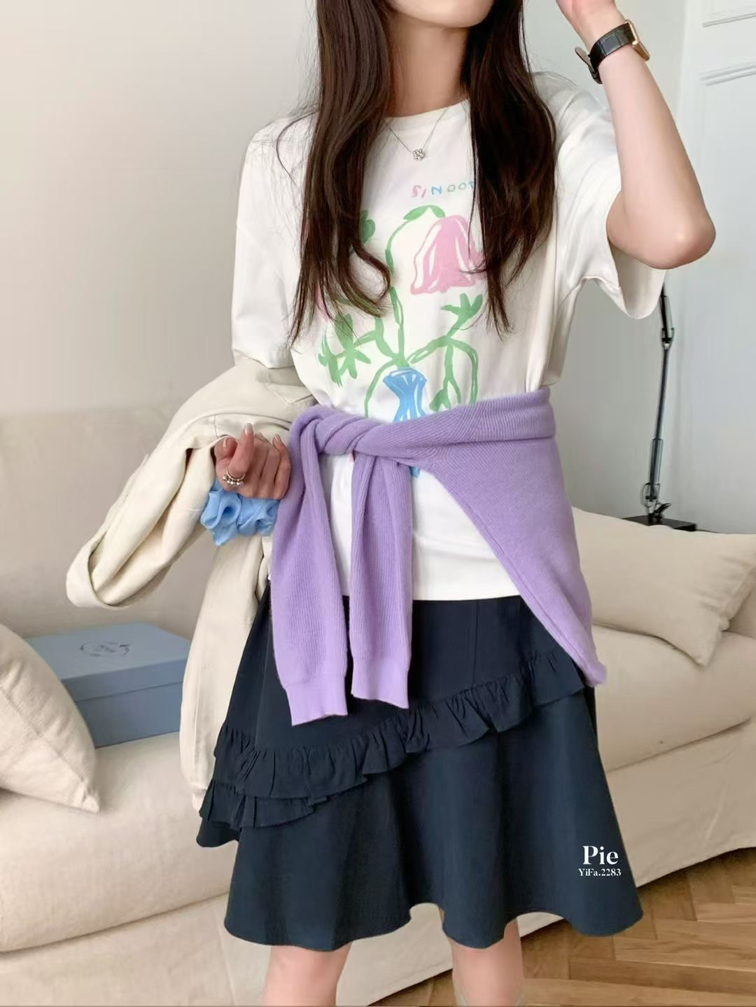 圆领印花上衣甜酷风格短袖T恤休闲百搭