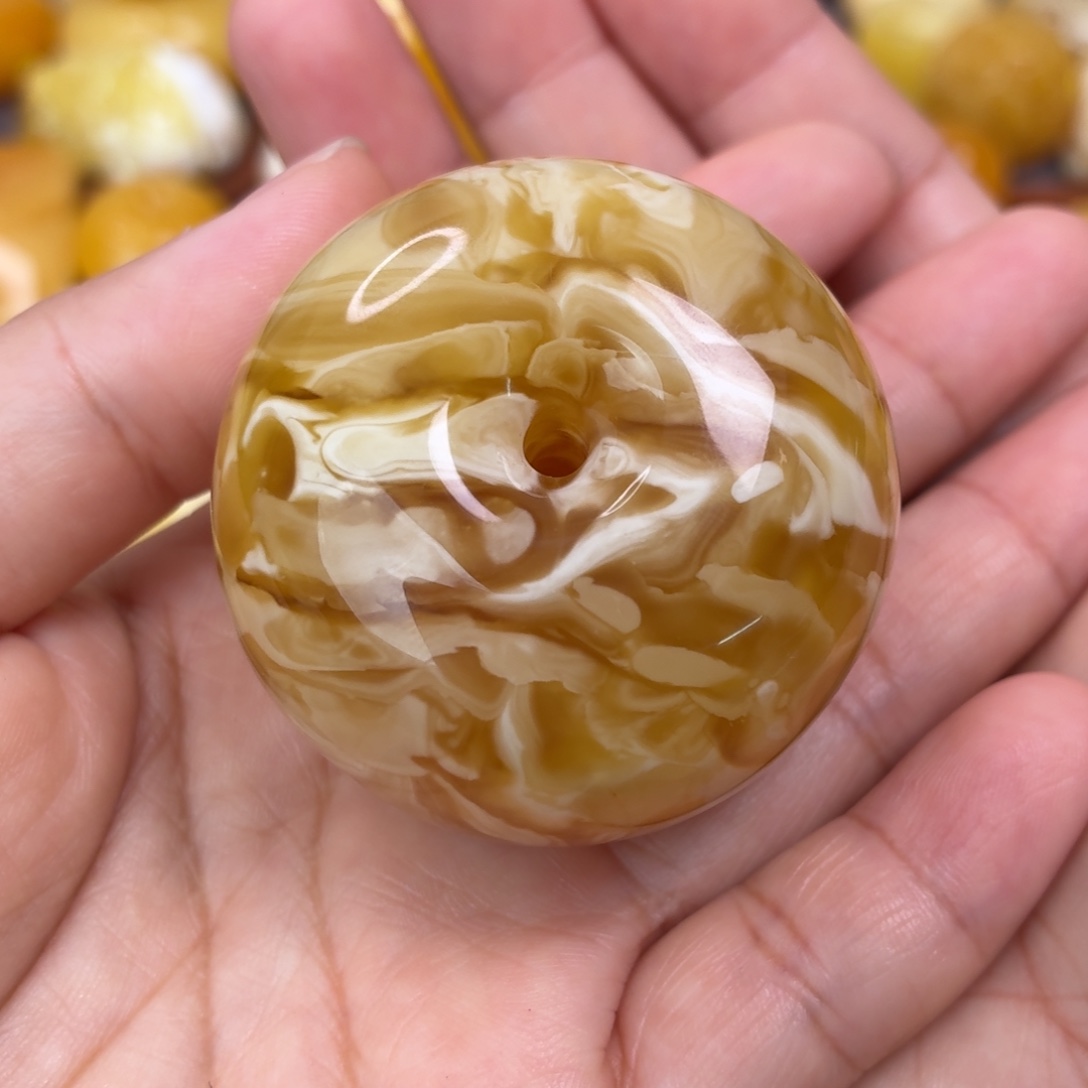 蜜蜡未镶嵌吊坠(不含链)虎皮妖孽墩扣