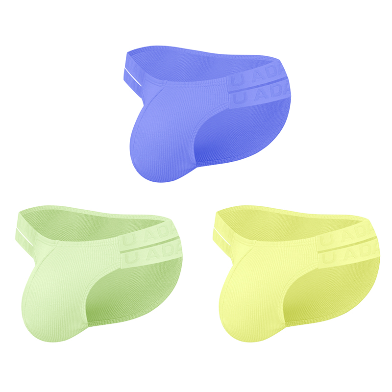 五条装螺纹棉高叉性感男士内裤运动健身户外跑步休闲透气纯色夏季