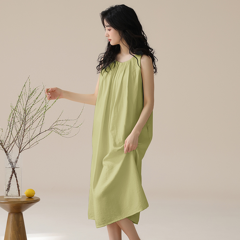 夏季睡衣女吊带裙云朵棉短袖吊带睡裙少女带胸垫薄款大码家居服夏