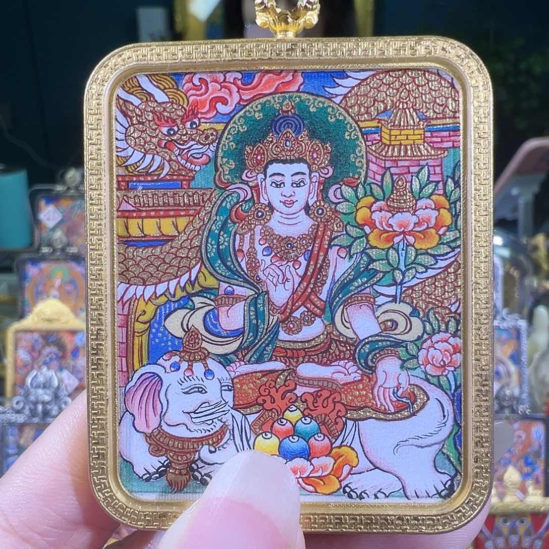 吊坠普贤热贡唐卡纯手绘