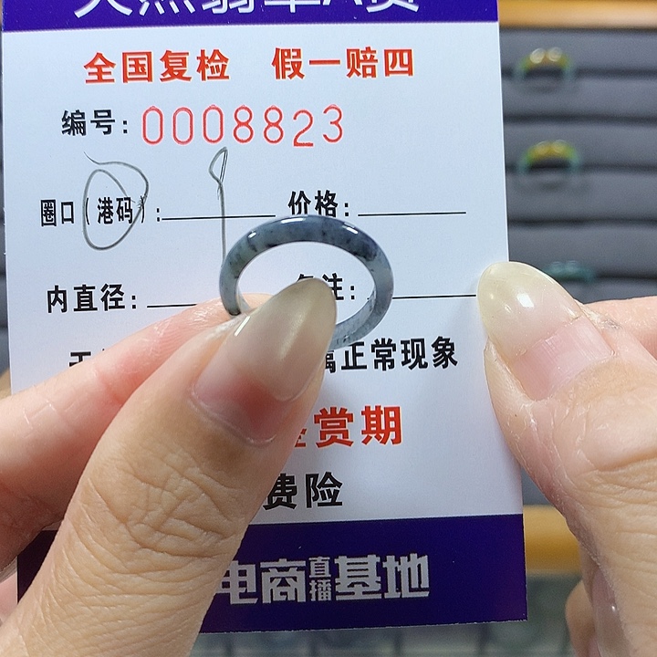 翡翠未镶嵌戒圈8823