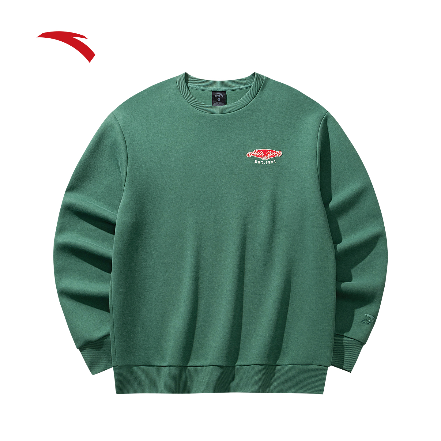 安踏运动复古卫衣男子早春新款动型科技套头衫宽松舒适运动上衣男