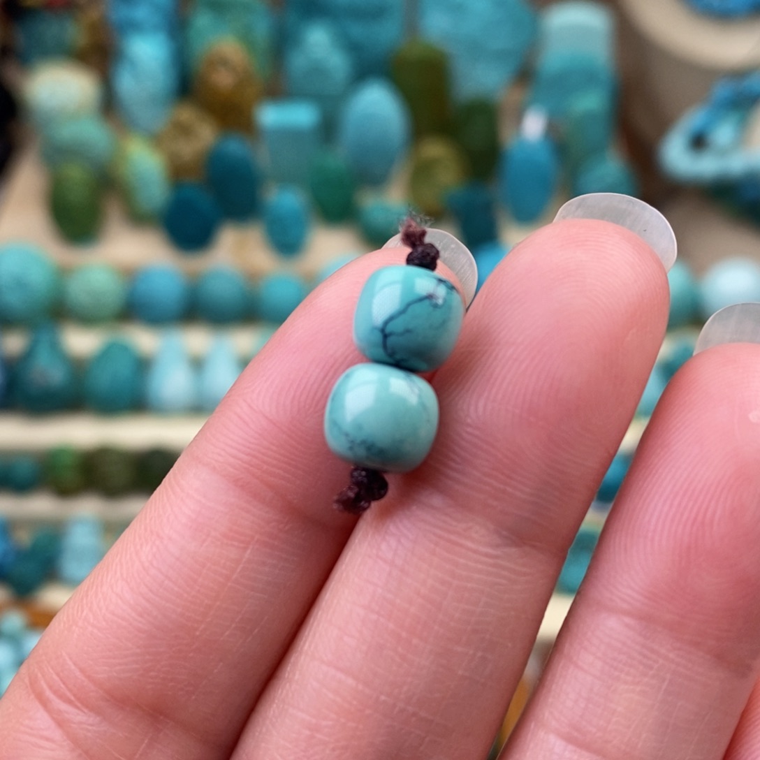 绿松石珠宝奇石未镶嵌7.5mm