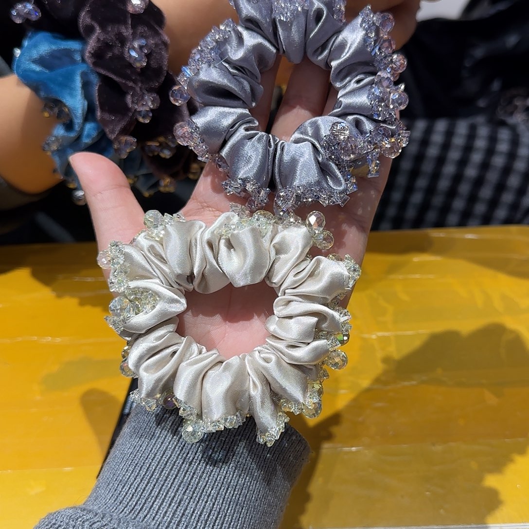 布艺非金属X10满钻水晶发圈紫色➕香槟