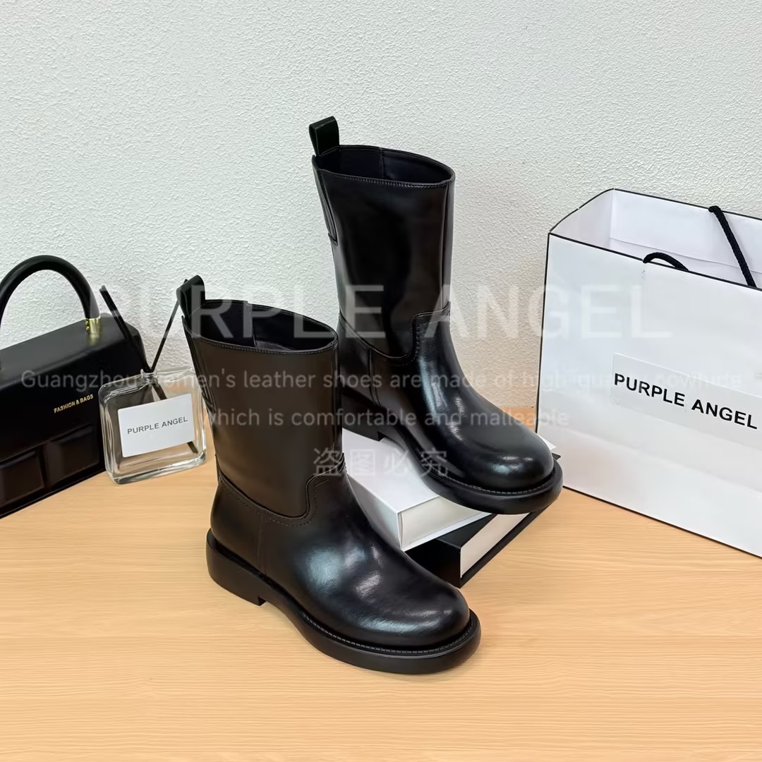 PurpleAngel轻奢3CM/2025新款英伦骑士靴马丁靴气质女短靴29205