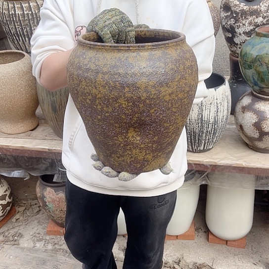 紫砂花盆高度29口径22