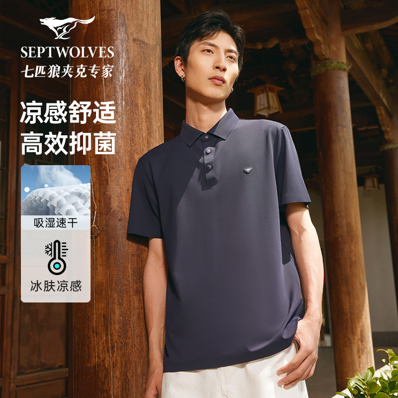 【秀场同款】七匹狼商旅多彩Polo衫夏季休闲新款透气男士商务6677