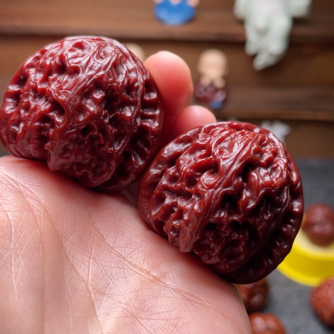 吊坠文玩核桃文玩核桃 手把件 白狮子 40