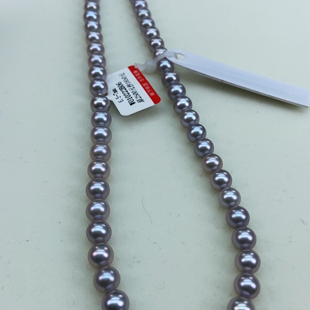 淡水珍珠6.5-7极光炫彩真多麻灰银S925镶嵌