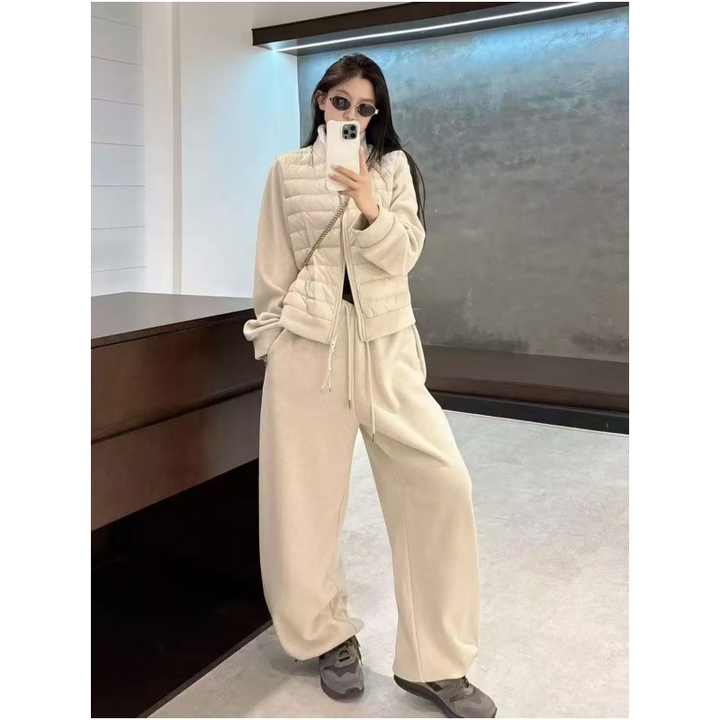 冬季新款松弛感韩系减龄慵懒时尚高级感气质羽绒上衣+休闲裤2933