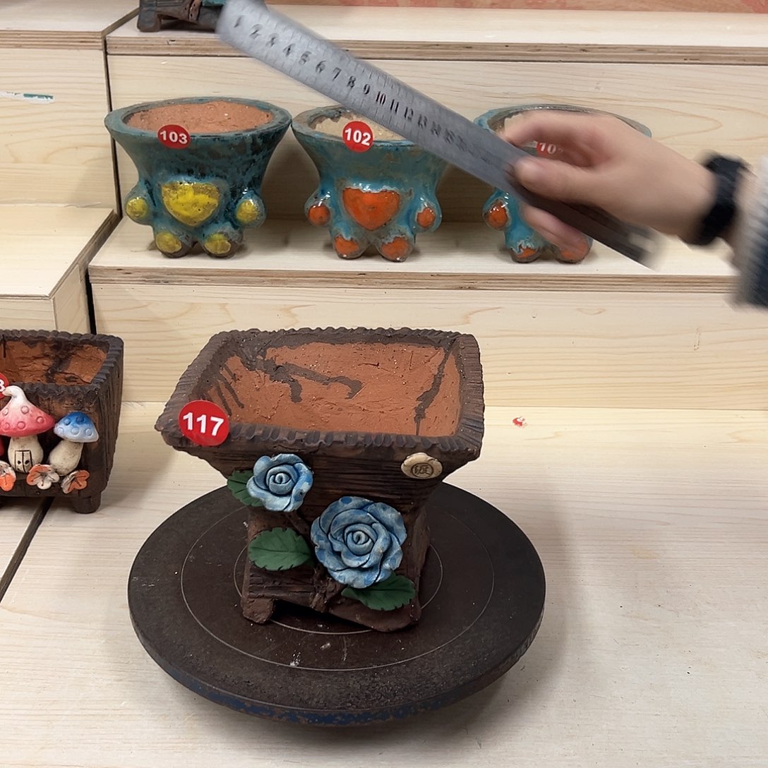 紫砂花盆117号内口16×15外高15