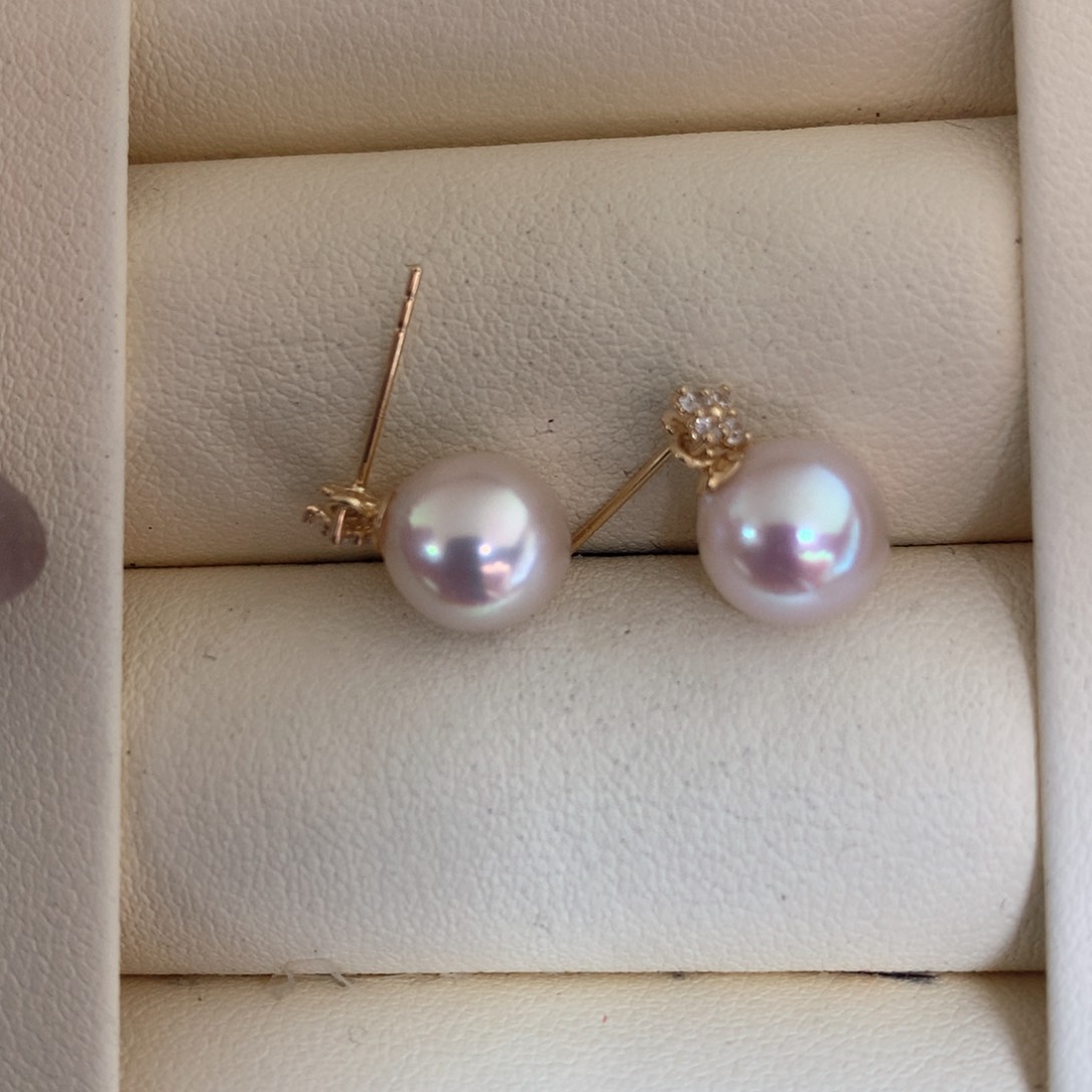海水珍珠耳饰18K金镶嵌