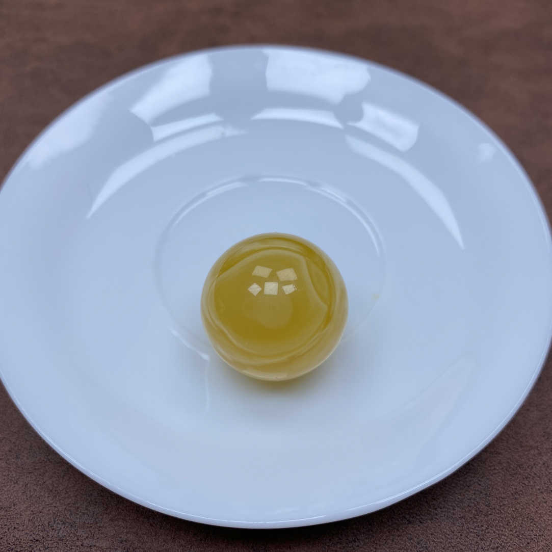 俄料国矿料琥珀蜜蜡圆珠21.9尺寸5.9克