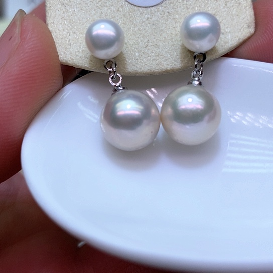 淡水珍珠耳饰银S925镶嵌