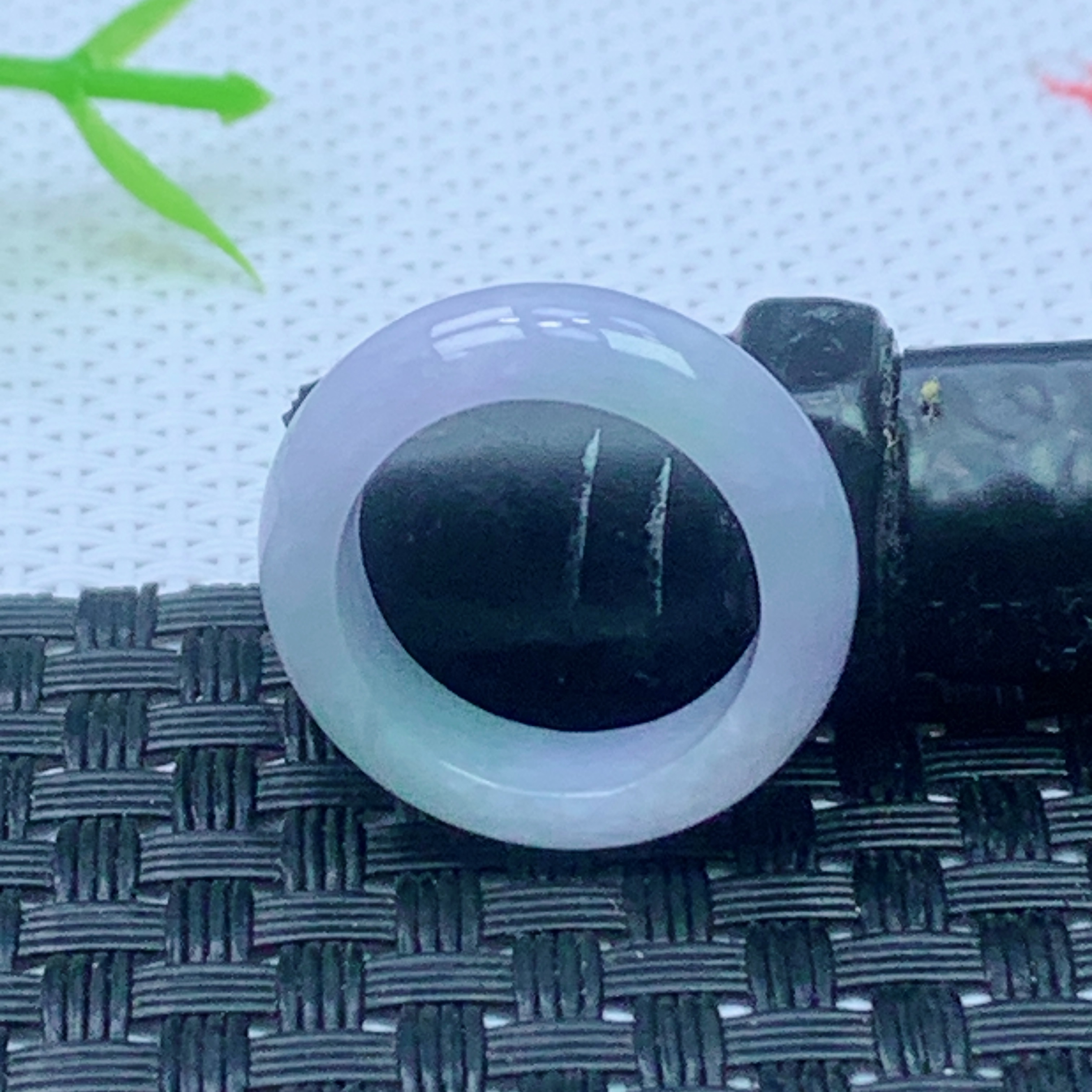 缅甸天然A货翡翠  紫罗兰素面玉戒圈戒指 内径15.1mm 编号1684