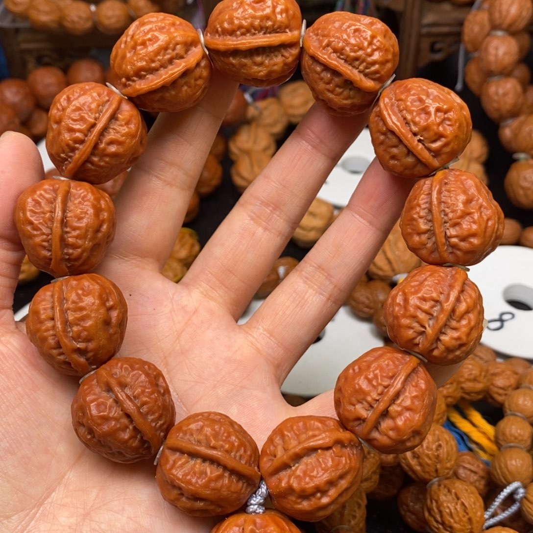 桃核手串一道筋桃心