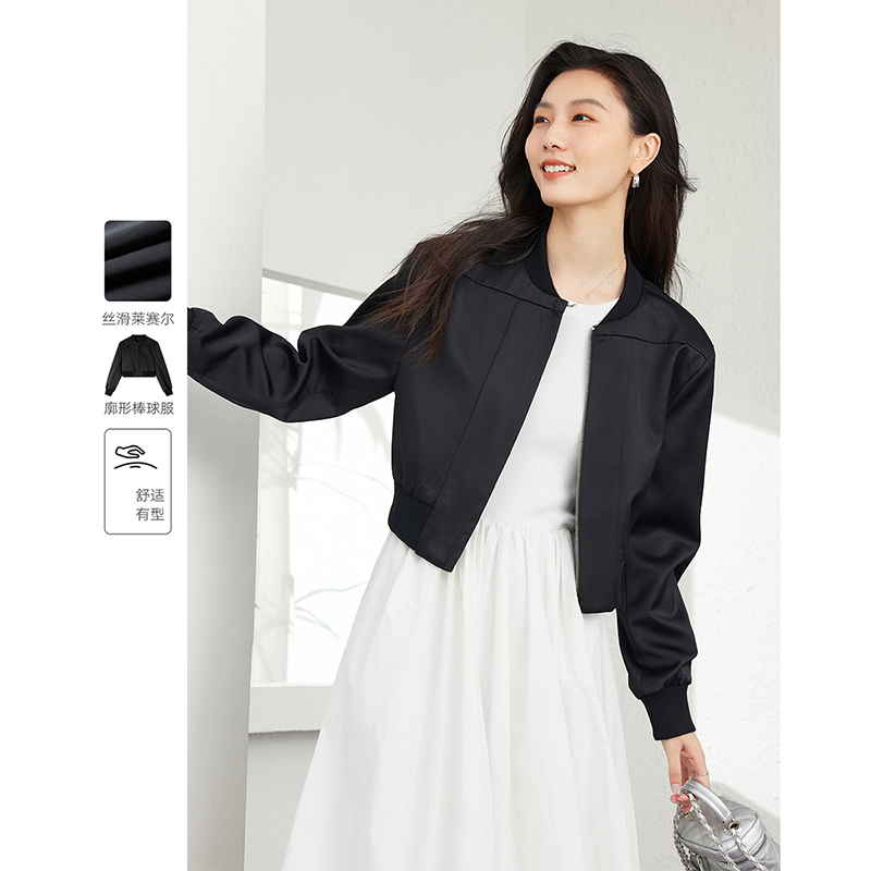 *莱赛尔棒球服外套女款百搭休闲短款夹克上衣30202