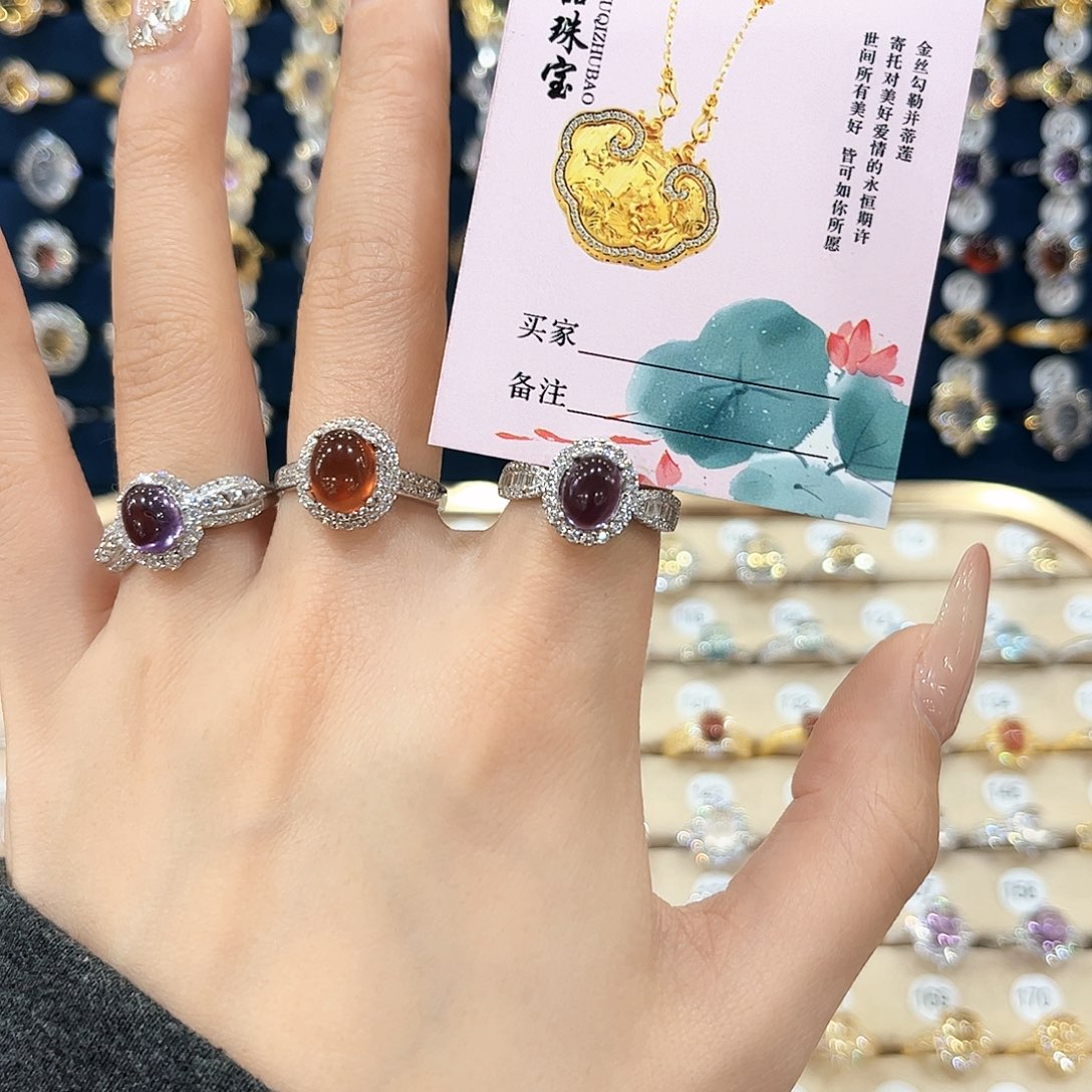 紫晶女款银S925镶嵌?****꧁戒指45
