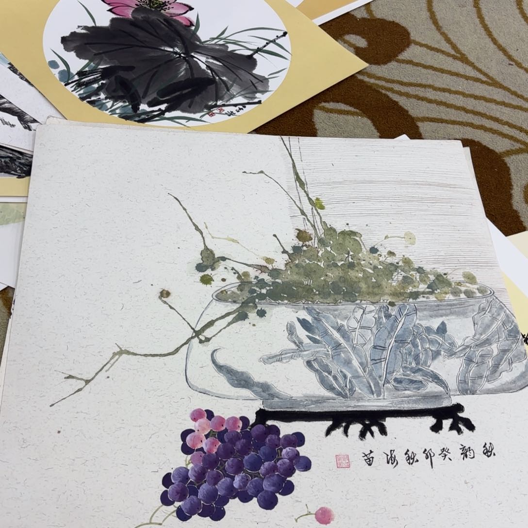 国画四尺斗方花鸟花鸟