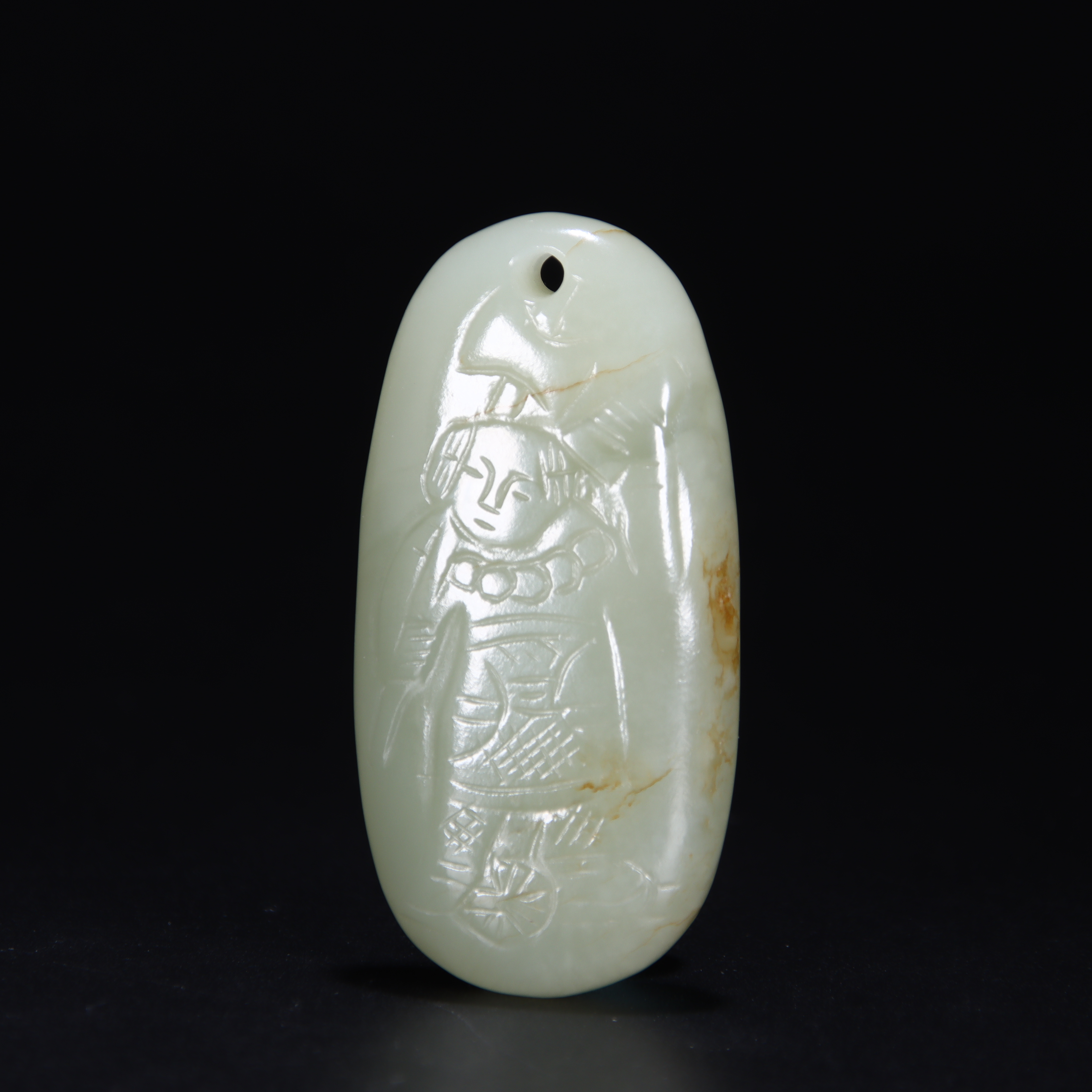 清和田玉道家人物牌-NX