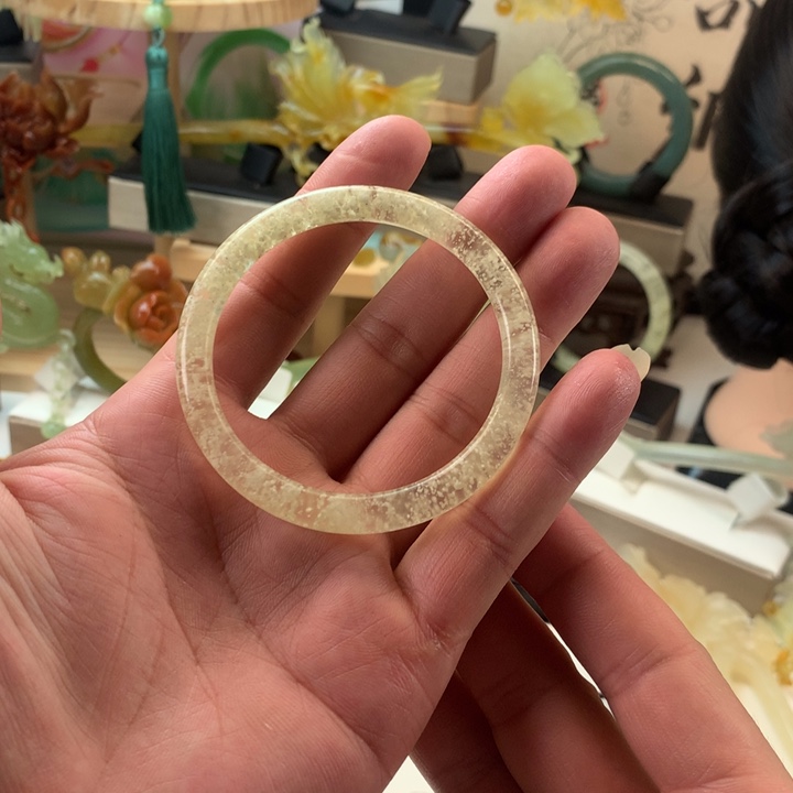 锦***蛇纹石玉未镶嵌发饰