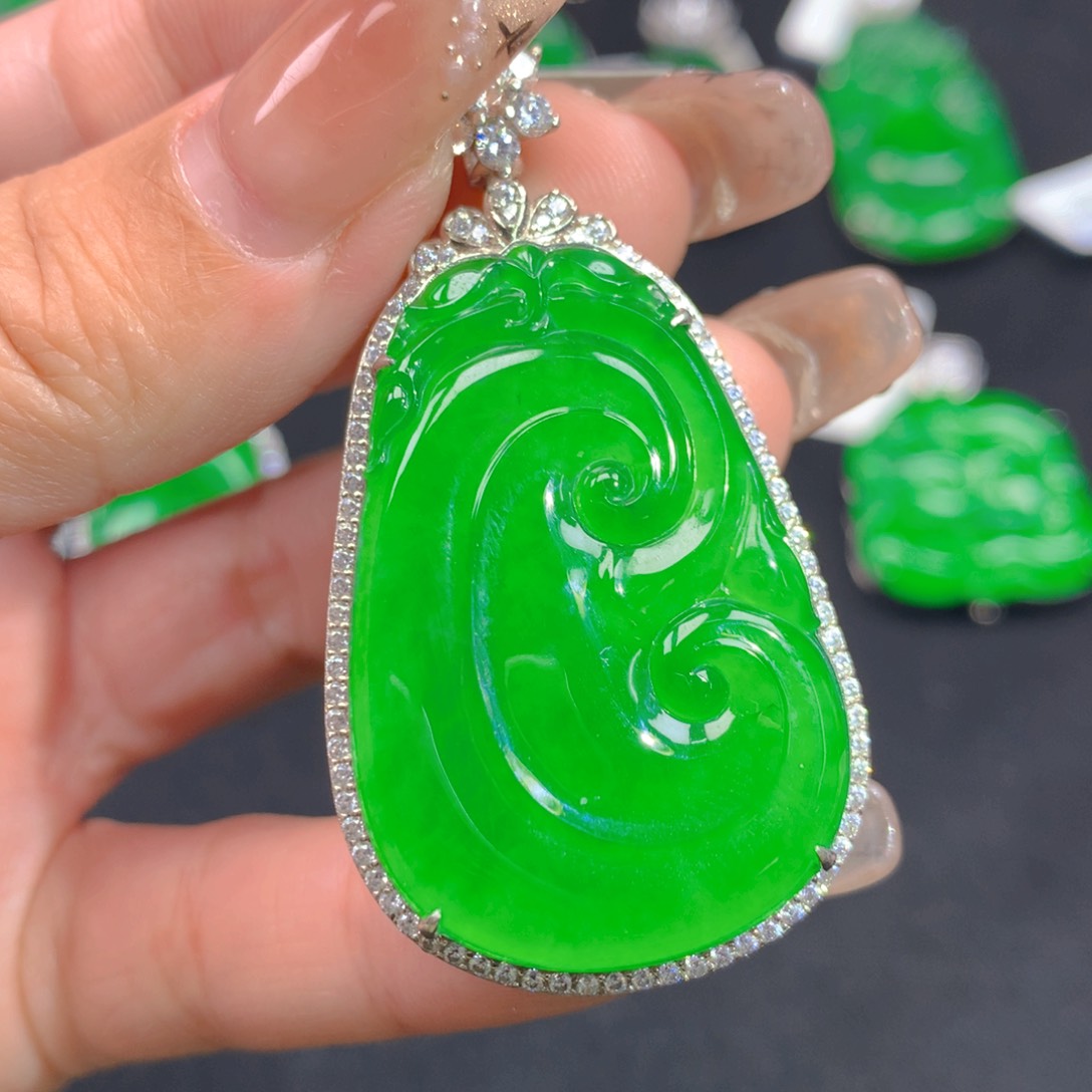 翡翠颈饰银S925镶嵌1111111111