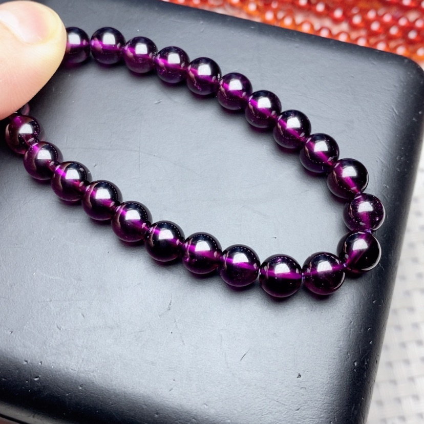 【闪购商品】石榴石手链未镶嵌旭**升卡7冷紫毕业级，10a