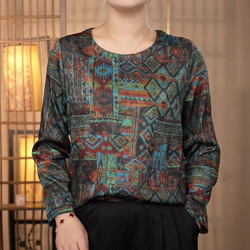 【209老钱风】中老年女装新款古典妈妈衬衫长袖宽松休闲大码