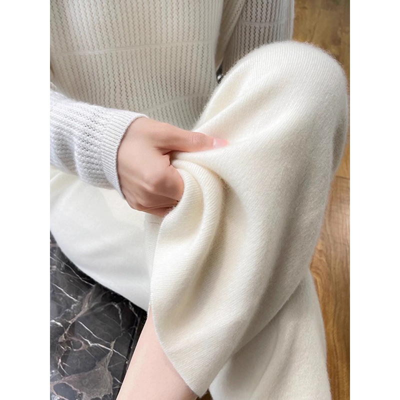 《弋辰女装羊绒馆》羊绒拉绒裤-阔腿裤休闲裤春秋秋冬直筒裤长裤