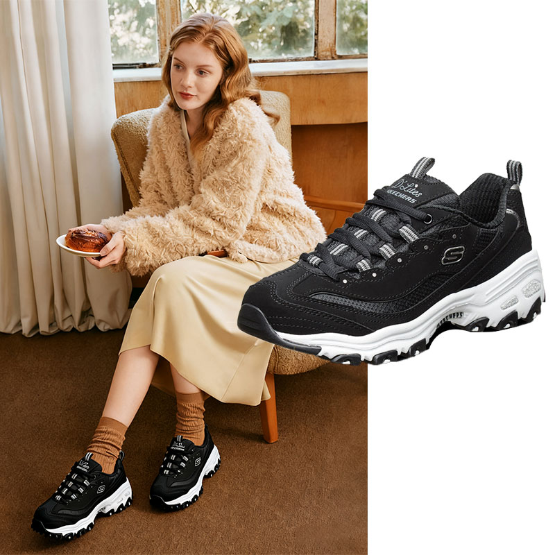 【国内现货】斯凯奇女鞋黑白老爹鞋秋冬熊猫鞋休闲鞋时尚厚底运动鞋