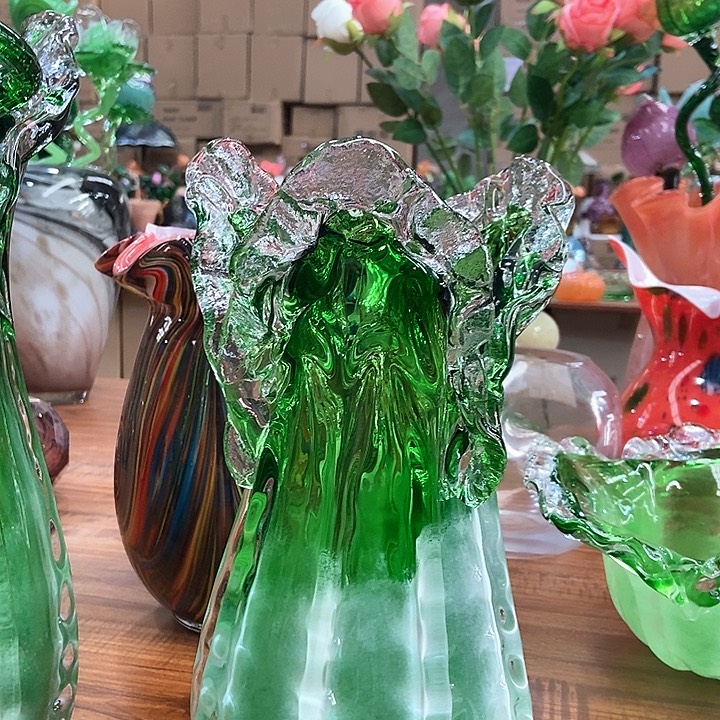 琉璃琉璃花瓶高27口9