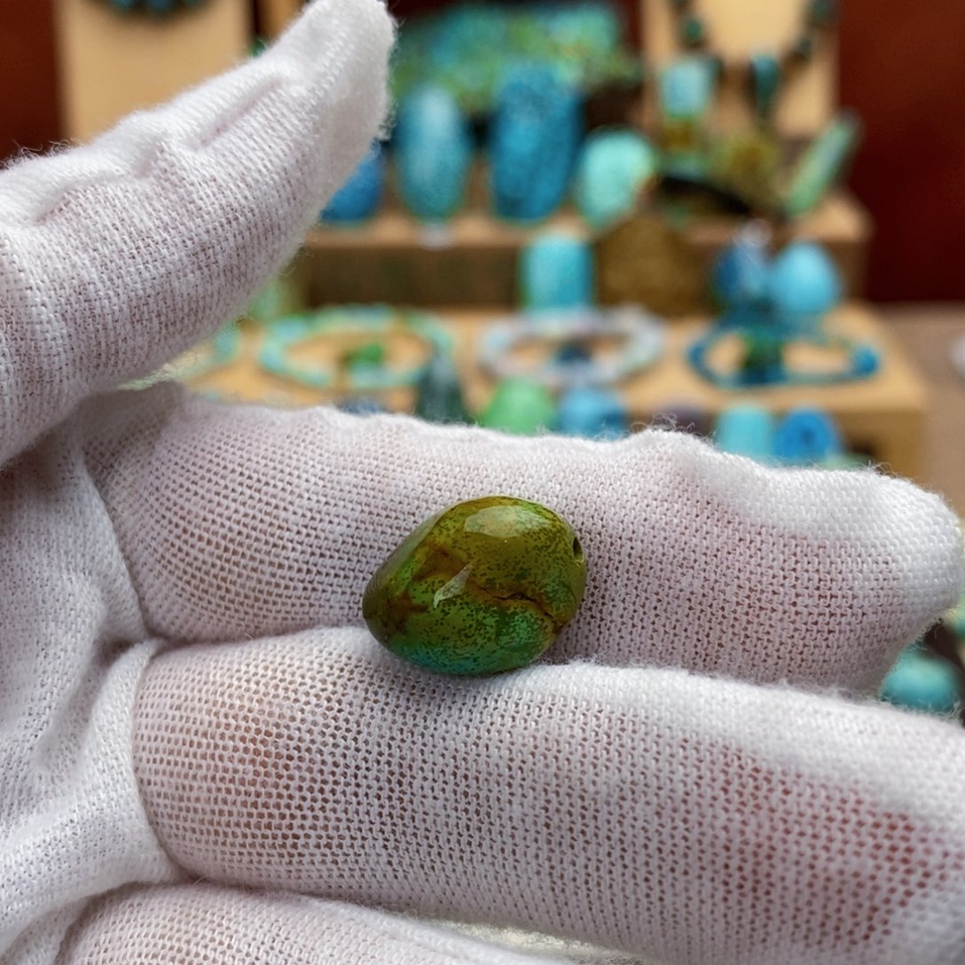 定制绿松石玉华三彩雨点松