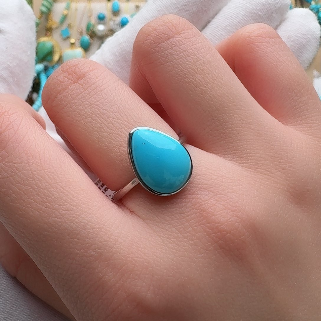 绿松石珠宝奇石银S925镶嵌