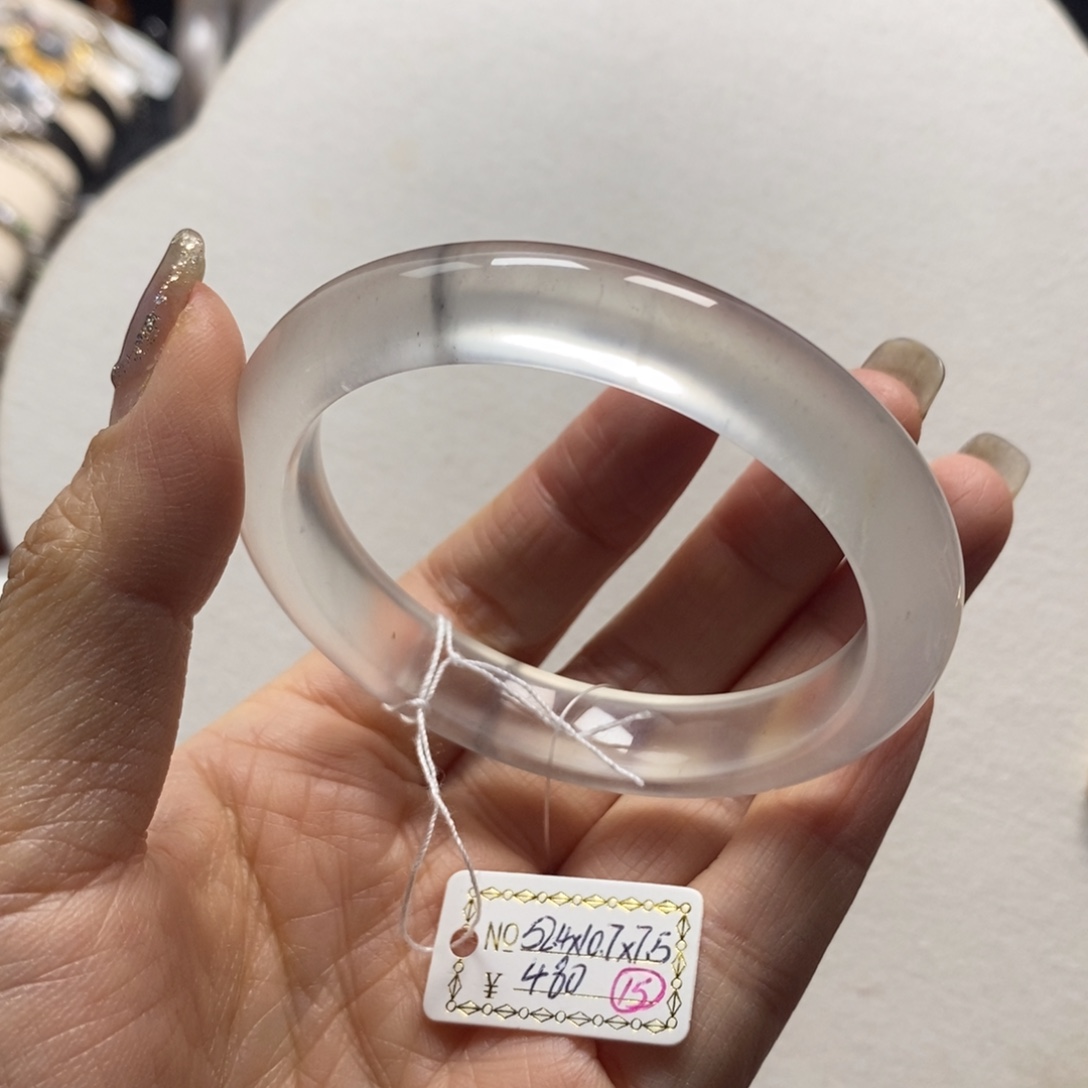 石英质玉未镶嵌手镯52.4特价不退换15号