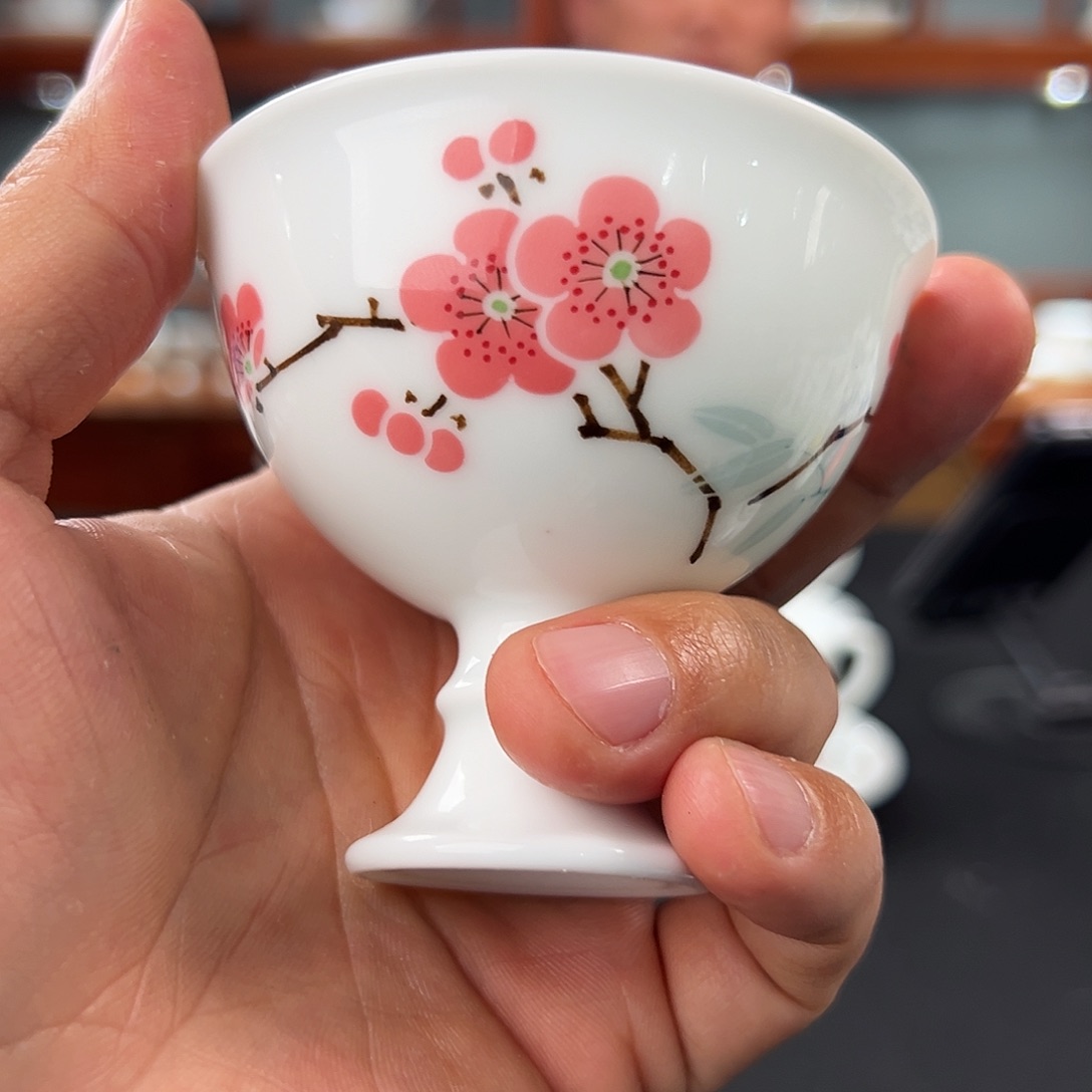 翠竹红梅高脚杯一级品