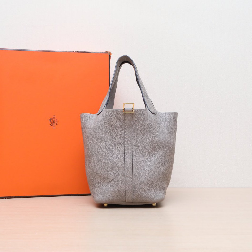 95新 Hermes/爱马仕 【娇】Picotin 18 菜篮子 M8银河灰 051446