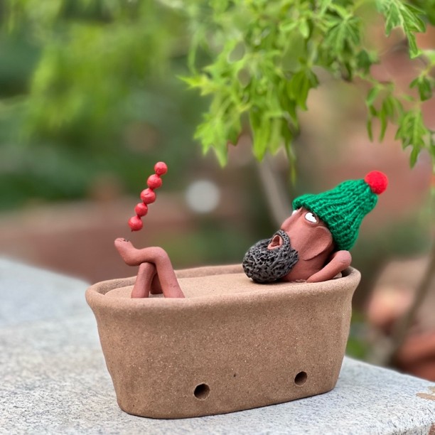 帽子款经典达摩泡澡香炉陶瓷香插精品摆件熏香熏香炉