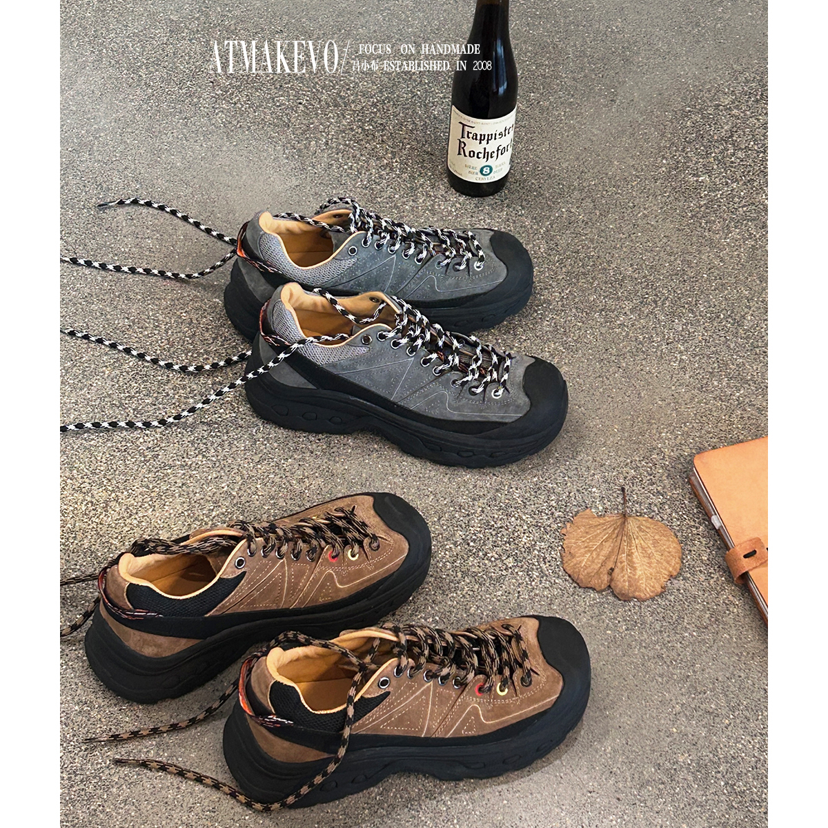 吕小布 | 户外登山鞋 秋冬真皮科技防滑减震轻便透气运动鞋女0652