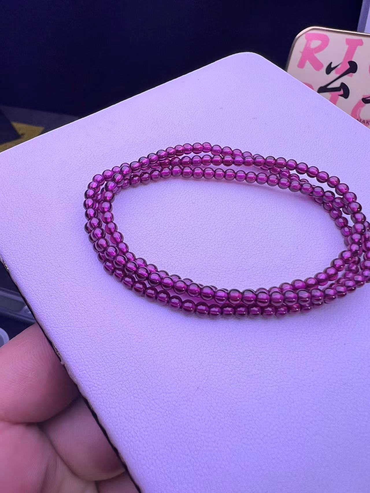 纯天然紫牙乌10A品质天花板级别卡3.4mm三圈手链时尚百搭精致