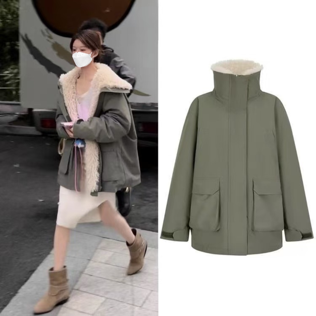 某丝妍妍同款派克服女2025冬季新款中长款服女工装派克服女外套