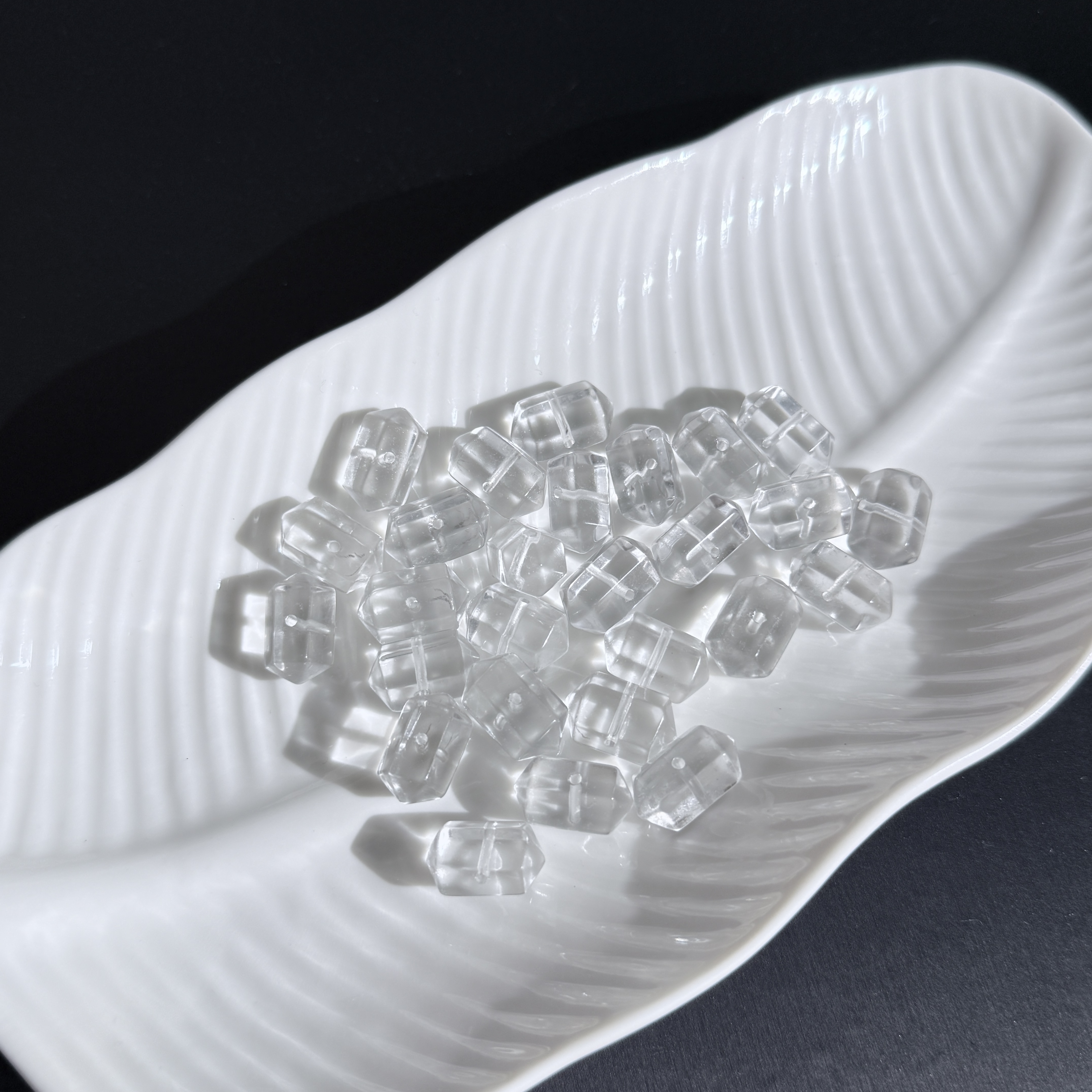 DIY配件白水晶双尖8mm+时尚简约配件摆件O131多样性发一